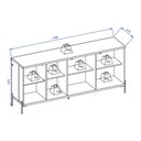 Ver imagem 2 de Balcão Buffet 4 Portas Sena Pés de Metal com Vidro e Led Off White Matte Freijó Colibri