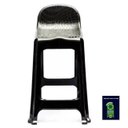 Ver imagem 6 de Kit 2 Banquetas de Plástico Banquinho com Encosto Preto Empilhável