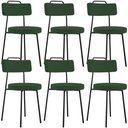 Ver imagem 1 de Kit 06 Cadeiras Decorativas Estofada Sala De Jantar Barcelona L02 Suede Verde Musgo - Lyam Decor