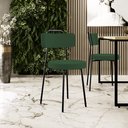 Ver imagem 2 de Kit 06 Cadeiras Decorativas Estofada Sala De Jantar Barcelona L02 Suede Verde Musgo - Lyam Decor