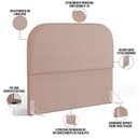 Ver imagem 4 de Cabeceira Cama Box Casal 140cm Orgânica Lanna W01 Linho Rosê - Lyam Decor