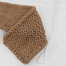 Manta Peseira de Maxi Tricot King 0,70x2,50m, Cor Areia - Magma Cotton - 4