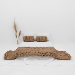 Manta Peseira de Maxi Tricot King 0,70x2,50m, Cor Areia - Magma Cotton - 3