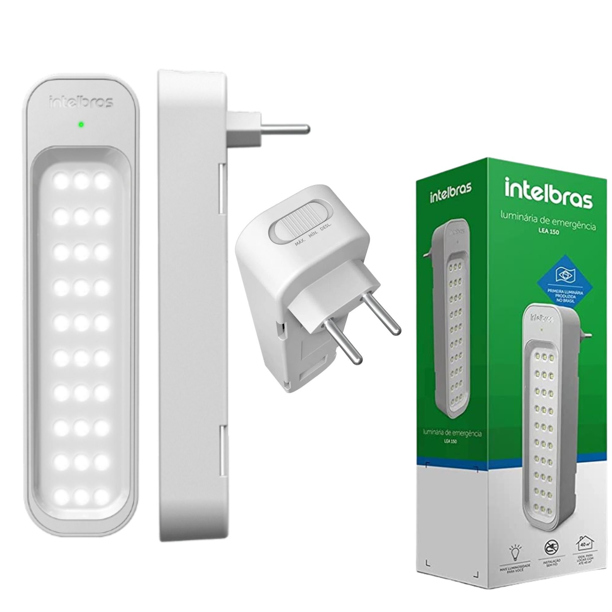 Luminária de Emergência Autônoma 30 Led Intelbras Lea 150 Branco Bivolt MadeiraMadeira