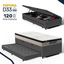 Ver imagem 2 de Cama Box Baú + Colchão Gazin de Espuma D33 Pillow In Force Mid + Auxiliar de Espuma Solteiro