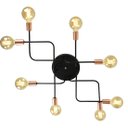 Ver imagem 1 de Lustre Plafon Hashtag Preto Com Cobre De 8 Braços