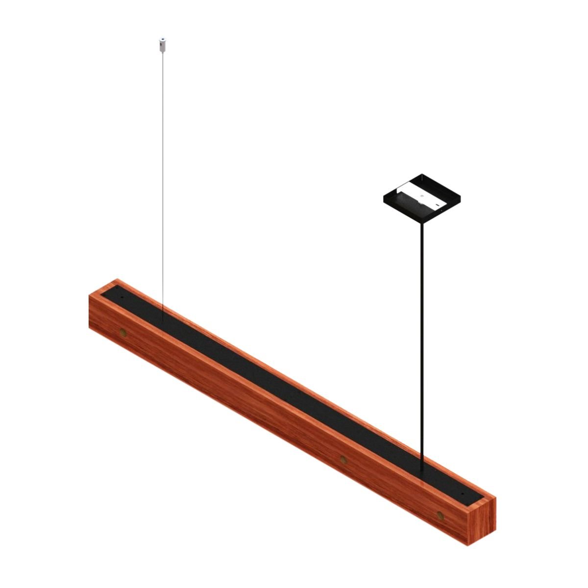 Pendente Horizontal Perseu 12w com 6 Spots Led - Madeira Maciça - 3