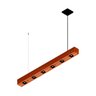 Pendente Horizontal Perseu 12w com 6 Spots Led - Madeira Maciça - 4