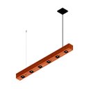 Ver imagem 4 de Pendente Horizontal Perseu 12w com 6 Spots Led - Madeira Maciça