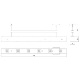 Pendente Horizontal Perseu 12w com 6 Spots Led - Madeira Maciça - 6
