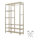 Ver imagem 1 de Kit Arara Dupla/e Estantes Madeira Pinus C/ Prateleiras e Armário Decorativo Porta Temperos Rú