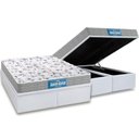 Ver imagem 1 de Cama Box Baú Queen: Colchão D45 Probel / Ep Próextreme Plus Double Face + Base White(158x198)