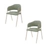 Conjunto 2 Cadeiras Veneza no Boucle Verde e Metal Champanhe - 1
