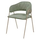 Ver imagem 2 de Conjunto 2 Cadeiras Veneza no Boucle Verde e Metal Champanhe