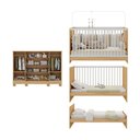 Ver imagem 3 de Berço 3 em 1 para Colchão 130x60cm com Cômoda 2 Sol Multimóveis Mp4748 Madeirado/branco
