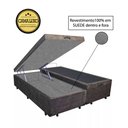 Ver imagem 1 de Base Box Baú Casal Luxo Blindado Bipartido AColchoes Suede Marrom 41x138x188