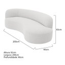 Ver imagem 3 de Divã Recamier Orgânico Tokyo 200cm Lado Direito Bouclé