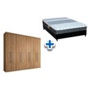 Ver imagem 1 de Cama Box Casal + Colchão Class Castor + Guarda Roupa Master Vip 8.4 Atacama