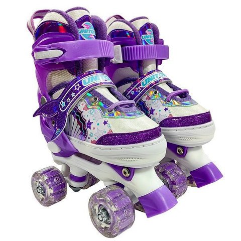 Patins Quad Ajustavel Sereia Lilas Unitoys 34-37