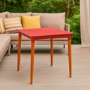 Ver imagem 2 de Mesa Tramontina Laura Rattan 70 Cm Polipropileno Vermelho Pernas Madeira