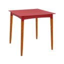 Ver imagem 1 de Mesa Tramontina Laura Rattan 70 Cm Polipropileno Vermelho Pernas Madeira