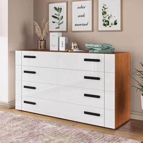 Cômoda Organizadora 150cm com 8 Gavetas 240838 Linha Lisboa Politorno
