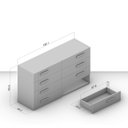 Ver imagem 3 de Cômoda Organizadora 150cm com 8 Gavetas 240838 Linha Lisboa Politorno