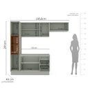 Ver imagem 6 de Cozinha Koya 4 Peças 236,8x214cm Armários Aéreos Paneleiro Balcão c/ Rodapé Verde 250036