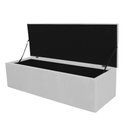 Ver imagem 6 de Kit Cabeceira + Calçadeira Baú Espanha 195cm King Size para Cama Box Corino Branco - Gat Magazine