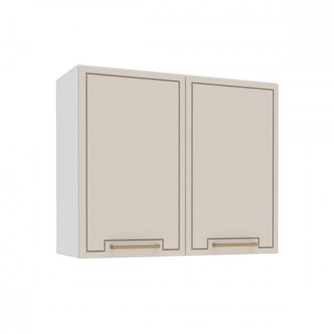 Armário Aéreo Cozinha 80 Cm Amara 2 Portas Branco/creme - Politorno