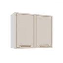 Ver imagem 1 de Armário Aéreo Cozinha 80 Cm Amara 2 Portas Branco/creme - Politorno