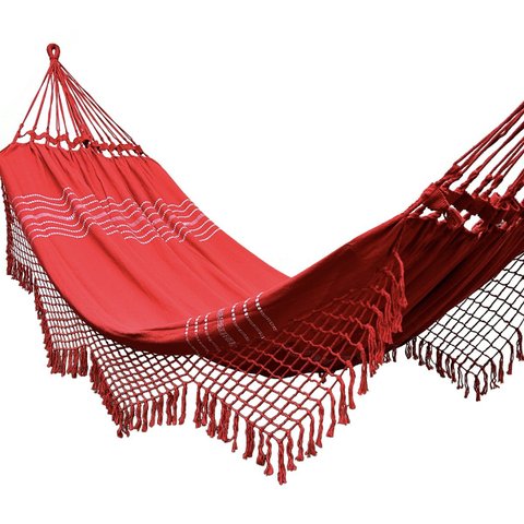 Rede Grande De Dormir Para Casal King 4,70m Várias Cores:Vermelha