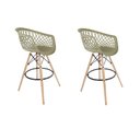 Ver imagem 1 de Kit 2 Banquetas para Sala de Jantar Web Dsw-m Bege/Fendi/Madeirado