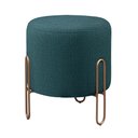 Ver imagem 1 de Puff Mali Base Bronze Linho Azul