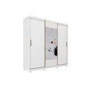 Ver imagem 2 de Guarda Roupa Casal 3 Portas de Correr e 4 Gavetas c/ Espelho Ipanema Branco - Panan