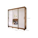 Ver imagem 4 de Guarda Roupa Casal 3 Portas de Correr e 4 Gavetas c/ Espelho Ipanema Branco - Panan