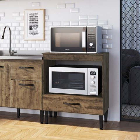 Balcão para Cozinha com Tampo 1 Porta Light Marrom/Itaúba