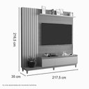 Ver imagem 3 de Painel para TV Jacarta até 65 Polegadas 217,5cm Madeira Maciça Freijó e Off White Luapa Móveis