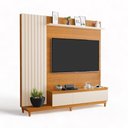 Ver imagem 2 de Painel para TV Jacarta até 65 Polegadas 217,5cm Madeira Maciça Freijó e Off White Luapa Móveis