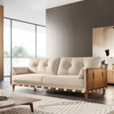 Ver imagem 1 de Sofá Living Antares D33 2,20m Base em Madeira Linho:rustico Bege