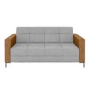 Ver imagem 5 de Sofá Living Decorativo Houston 2 Lugares 160cm Pés em Metal Linho/pu Cinza Escuro/caramelo G33 - Gra