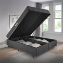 Ver imagem 5 de Cama Baú King 193x203 Courino Linho Preto com Dual Firm Espuma Ecoflex