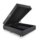 Ver imagem 2 de Cama Baú King 193x203 Courino Linho Preto com Dual Firm Espuma Ecoflex