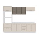 Ver imagem 1 de Cozinha Completa Amara 10 Portas 4 Gavetas com Vidro 40250782 Creme/branco - Politorno