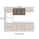 Ver imagem 3 de Cozinha Completa Amara 10 Portas 4 Gavetas com Vidro 40250782 Creme/branco - Politorno