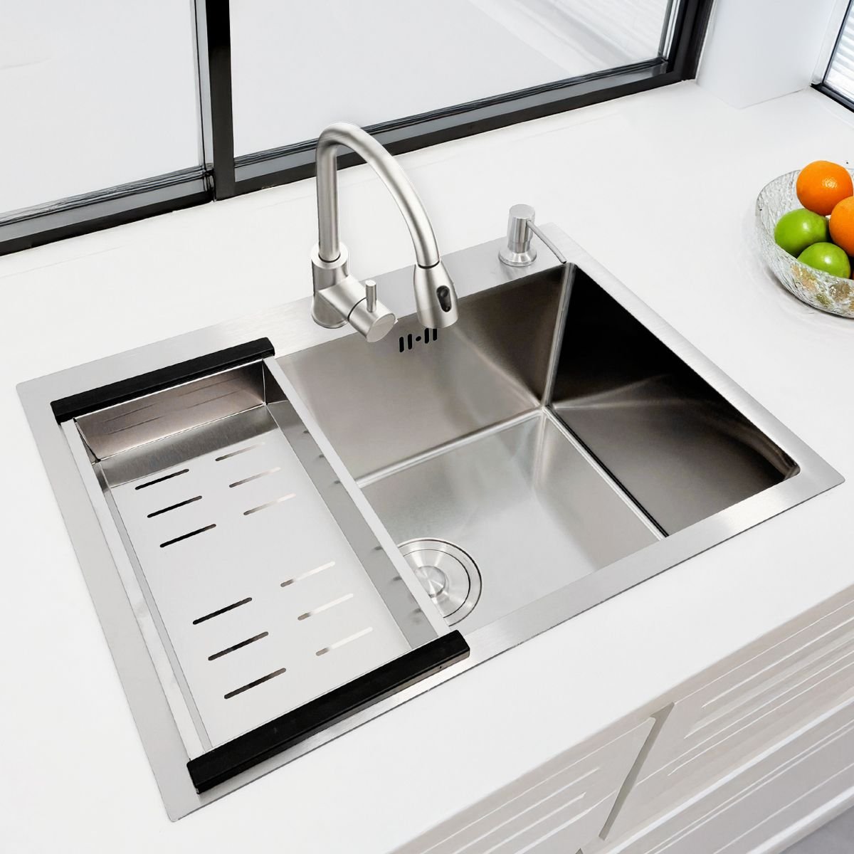 Cuba Pia Aço Inox Quadrada Cozinha Gourmet com Acessório 60x45 - Brinovar - 8