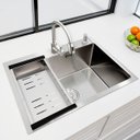 Ver imagem 6 de Cuba Pia Aço Inox Quadrada Cozinha Gourmet com Acessório 60x45 - Brinovar