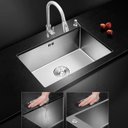 Ver imagem 7 de Cuba Pia Aço Inox Quadrada Cozinha Gourmet com Acessório 60x45 - Brinovar