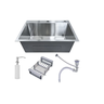Cuba Pia Aço Inox Quadrada Cozinha Gourmet com Acessório 60x45 - Brinovar - 2