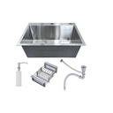 Ver imagem 2 de Cuba Pia Aço Inox Quadrada Cozinha Gourmet com Acessório 60x45 - Brinovar